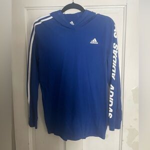 Adidas Boy’s Royal Blue Lightweight Hoodie with White Accents